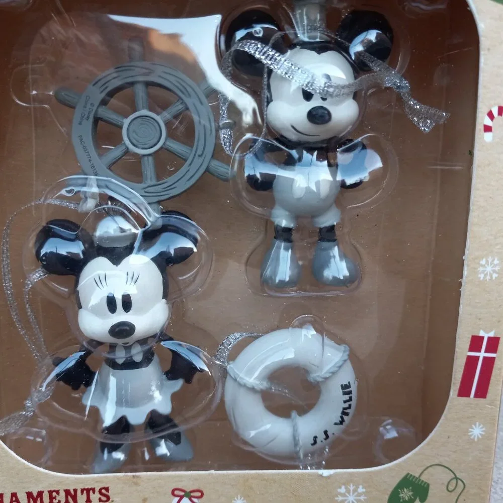 Disney Store Sketchbook Minis Mickey & Minnie Holiday Ornaments